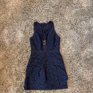 BCBG Lace Mini Dress, Size 0, Navy Blue